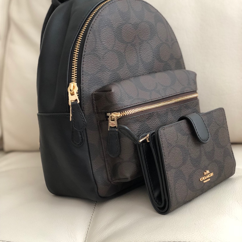 COACH CHARLIE MINI BACKPACK IN SIGNATURE & WALLET - Picture 2 of 8